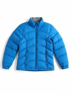 LL Bean Goose Down Puffer Jacket Insulated Warm Winter Coat Outdoor Blue Small